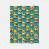 Niedliche Eule mit Schirm und Schokolade Fleecedecke (Vorderseite)