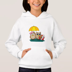 Niedliche Eule mit Schirm und Schokolade Hoodie
