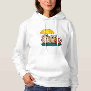 Niedliche Eule mit Schirm und Schokolade Hoodie