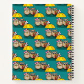 Niedliche Eule mit Schirm und Schokolade Notizblock (Rückseite)