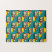 Niedliche Eule mit Schirm und Schokolade Puzzle (Horizontal)