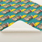 Niedliche Eule mit Schirm und Schokolade Sherpadecke (3/4)