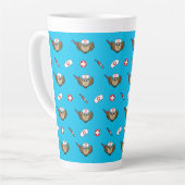 Niedliche Eule mit Spritze Cartoon Milchtasse (Linke Ecke)