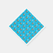 Niedliche Eule mit Spritze Cartoon Serviette (Ecke)