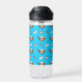 Niedliche Eule mit Spritze Cartoon Trinkflasche (Rückseite)