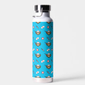 Niedliche Eule mit Spritze Cartoon Trinkflasche (Rechts)