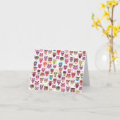 Niedliche Eule-Musterkarte Karte (Gelbe Blume)