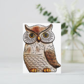 niedliche Eule, niedlich, Vogel, Fliege, lustig, T Postkarte (Stehend Vorderseite)