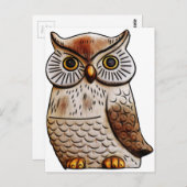 niedliche Eule, niedlich, Vogel, Fliege, lustig, T Postkarte (Vorne/Hinten)