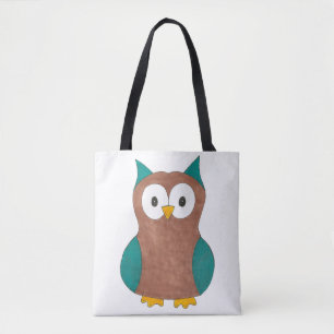 Niedliche Eule Owls Blaubraune Vögel Print Birds T Tasche