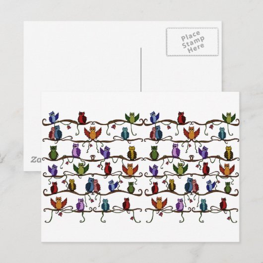 niedliche Eule Postkarte (Vorne/Hinten)