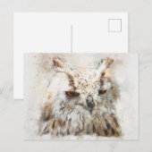 Niedliche Eule Postkarte (Vorne/Hinten)