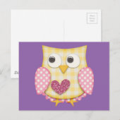 Niedliche Eule Postkarte (Vorne/Hinten)