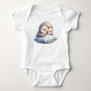 Niedliche Eule schlafend Baby Strampler
