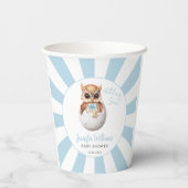 Niedliche Eule schlüpfen bald Baby Junge duschen P Pappbecher (Rückseite)