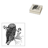 Niedliche Eule und Blume Gummistempel (Stempel)
