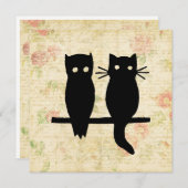 Niedliche Eule und Katze Mitteilungskarte (Vorne/Hinten)