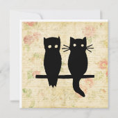 Niedliche Eule und Katze Mitteilungskarte (Rückseite)