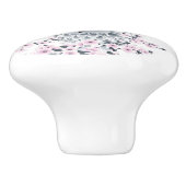 Niedliche Eule- und Kirschblüten Keramikknauf (Seitenansicht)