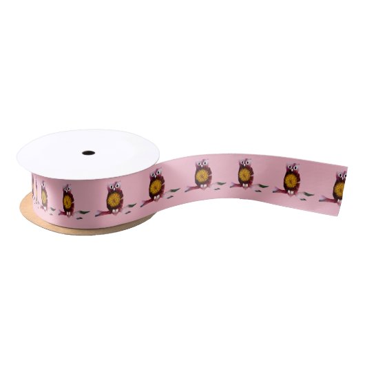 Niedliche Eule, Vogel, Girl-Party, Gift Wrap Band Satinband (Spule)