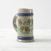 Niedliche Eulen Bierglas (Vorderseite Links)