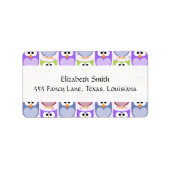 Niedliche Eulen, Eukalyptusmuster, Babyschale, far Adressaufkleber (Vorne)