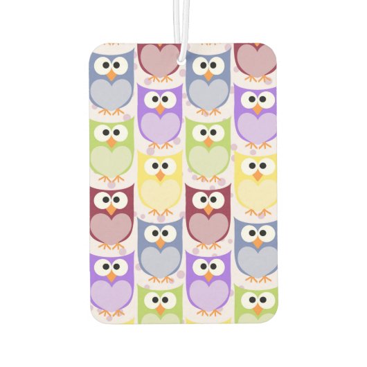 Niedliche Eulen, Eukalyptusmuster, Babyschale, far Autolufterfrischer (Rückseite)