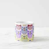 Niedliche Eulen, Eukalyptusmuster, Babyschale, far Espressotasse (Vorderseite)