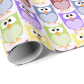 Niedliche Eulen, Eukalyptusmuster, Babyschale, far Geschenkpapier (Rolleneckpunkt)