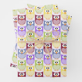 Niedliche Eulen, Eukalyptusmuster, Babyschale, far Geschenkpapier Set (Beispiel)