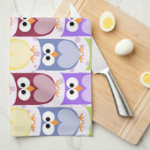 Niedliche Eulen, Eukalyptusmuster, Babyschale, far Geschirrtuch (Viertel Falte)