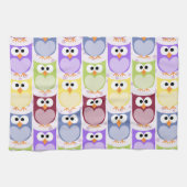 Niedliche Eulen, Eukalyptusmuster, Babyschale, far Geschirrtuch (Horizontal)