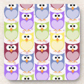 Niedliche Eulen, Eukalyptusmuster, Babyschale, far Getränkeuntersetzer (Vorderseite)