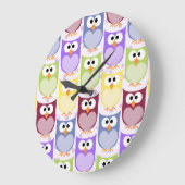 Niedliche Eulen, Eukalyptusmuster, Babyschale, far Große Wanduhr (Winkel)