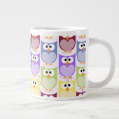 Niedliche Eulen, Eukalyptusmuster, Babyschale, far Jumbo-Tasse (Rechts)