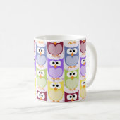Niedliche Eulen, Eukalyptusmuster, Babyschale, far Kaffeetasse (VorderseiteRechts)
