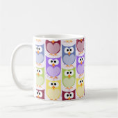 Niedliche Eulen, Eukalyptusmuster, Babyschale, far Kaffeetasse (Links)