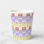 Niedliche Eulen, Eukalyptusmuster, Babyschale, far Pappbecher (Rückseite)