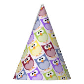 Niedliche Eulen, Eukalyptusmuster, Babyschale, far Partyhütchen (Links)