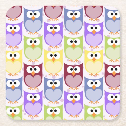 Niedliche Eulen, Eukalyptusmuster, Babyschale, far Rechteckiger Pappuntersetzer (Vorderseite)