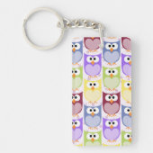 Niedliche Eulen, Eukalyptusmuster, Babyschale, far Schlüsselanhänger (Vorderseite)