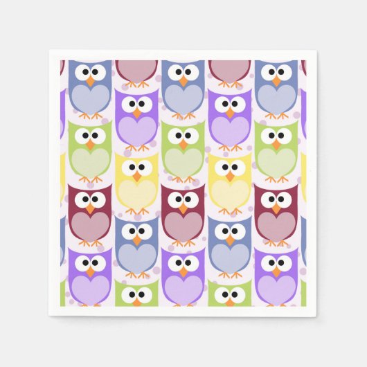 Niedliche Eulen, Eukalyptusmuster, Babyschale, far Serviette (Vorderseite)