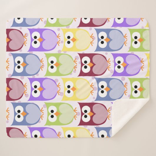 Niedliche Eulen, Eukalyptusmuster, Babyschale, far Sherpadecke (Vorderseite (Horizontal))