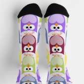 Niedliche Eulen, Eukalyptusmuster, Babyschale, far Socken (Oben)