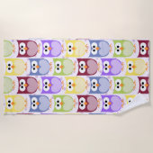 Niedliche Eulen, Eukalyptusmuster, Babyschale, far Strandtuch (Vorderseite)