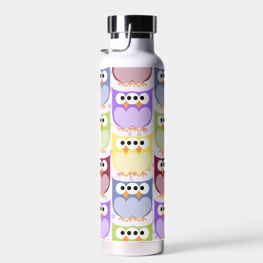 Niedliche Eulen, Eukalyptusmuster, Babyschale, far Trinkflasche (Rechts)