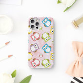 Niedliche Eulen, Eukalyptusmuster, farbige Eulen,  Case-Mate iPhone Hülle