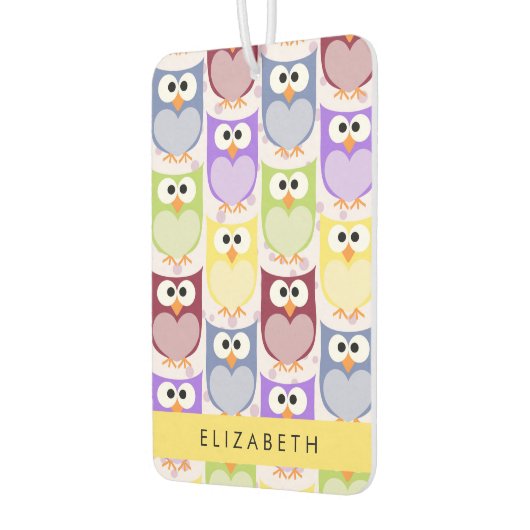 Niedliche Eulen, Eule-Muster, farbenfrohe Eulen, I Autolufterfrischer (Links)