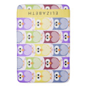 Niedliche Eulen, Eule-Muster, farbenfrohe Eulen, I Badematte (Vorderseite Vertikal)