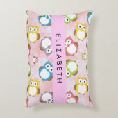 Niedliche Eulen, Eule-Muster, farbenfrohe Eulen, I Dekokissen (Vorderseite(Vertikal))